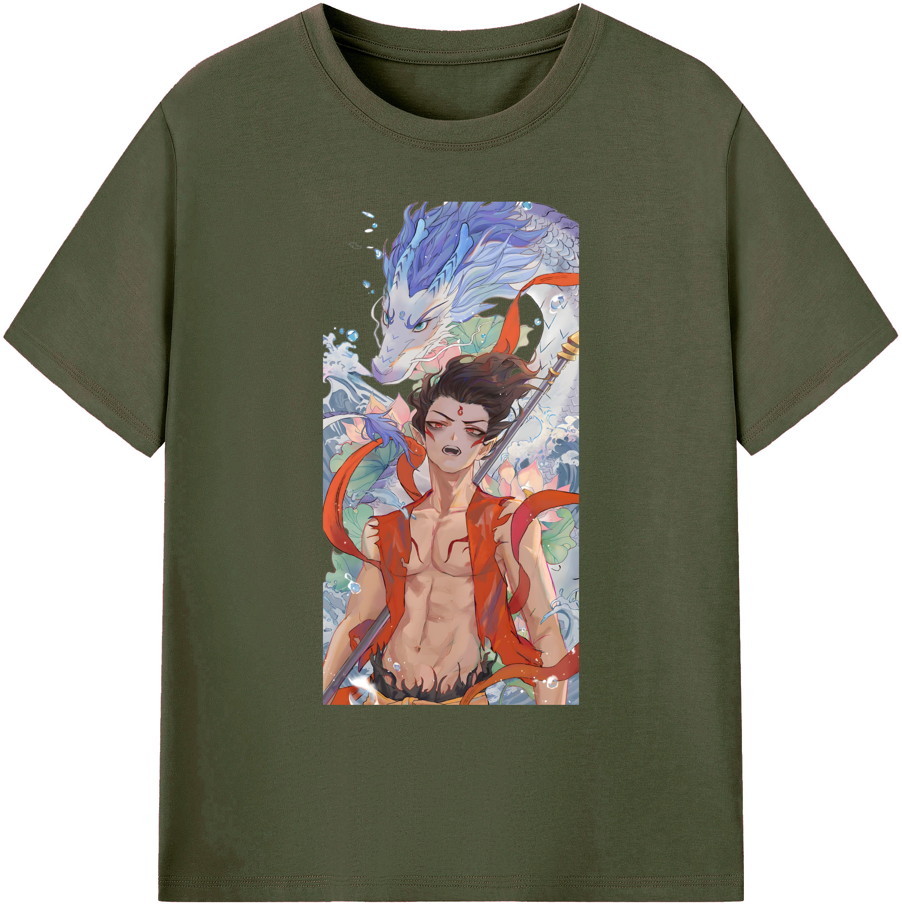 （画像用） Ne Zha 2 ナタ 魔童の大暴れ 綿100％ メンズ半袖Tシャツ｜肌触りやわらか＆通気性